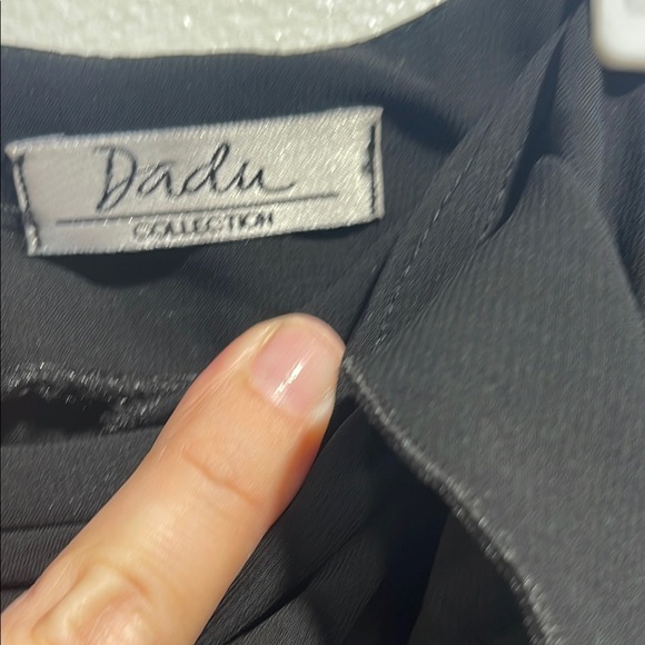 Black Wide Leg Pants with Asymmetrical Wrap Style Size Medium 6-8 - Picture 4 of 5